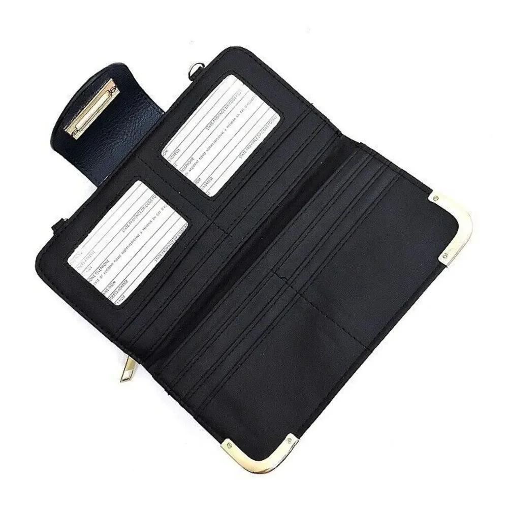 Women's Flower Turn Lock Crossbody Wallet Handbag With Detachable Chain … - Picture 3 of 4